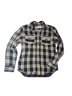 Portuguese Old Style Wisdom Plaid Flannel Shirt M Button Up Grunge Outdoor Cabin